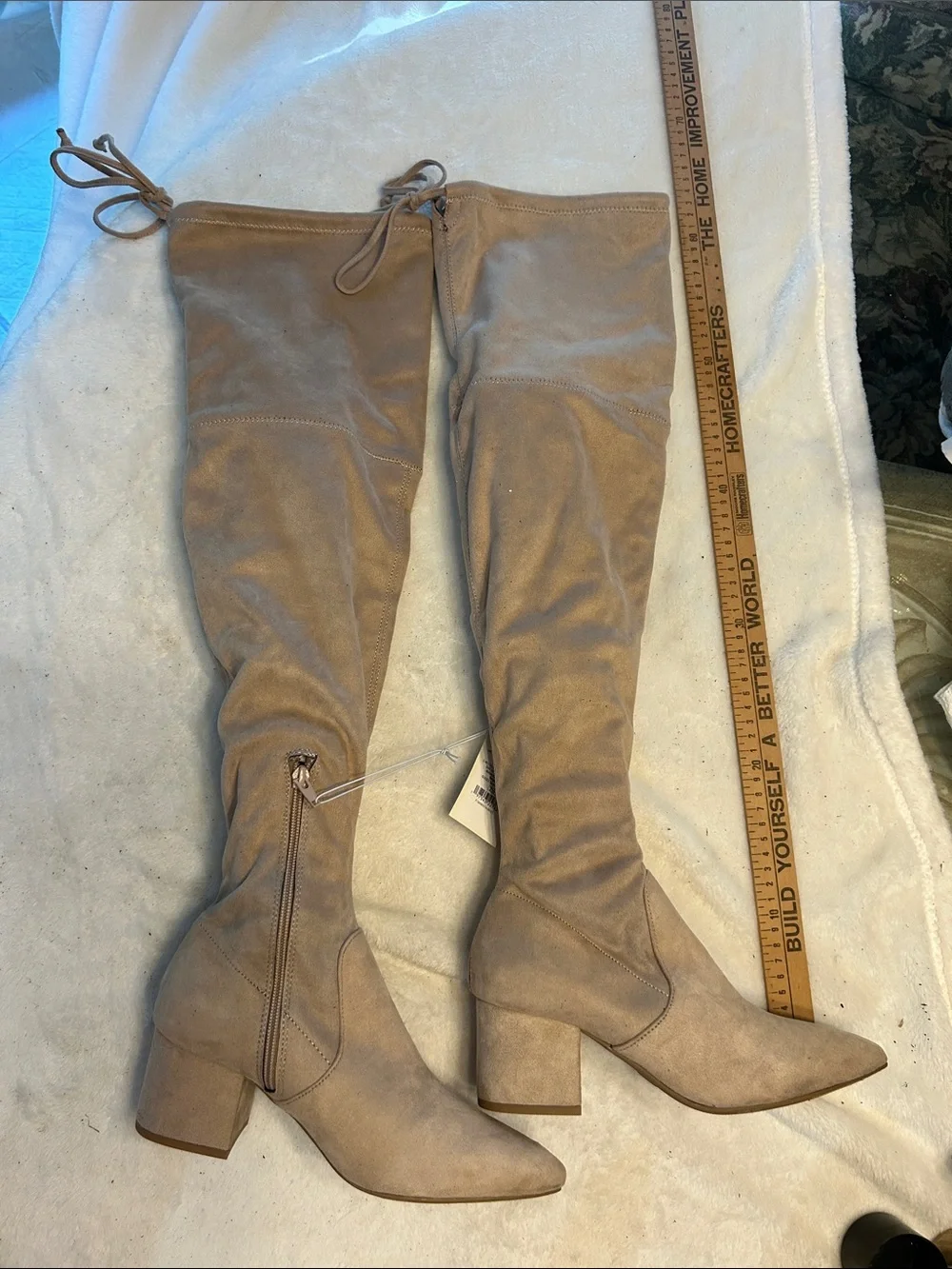 a new day Tan Over-the-Knee Pointed Toe Suede Boots